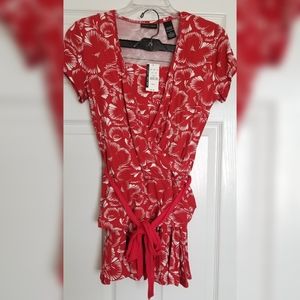Red & White New York & Company Two Piece Dress
